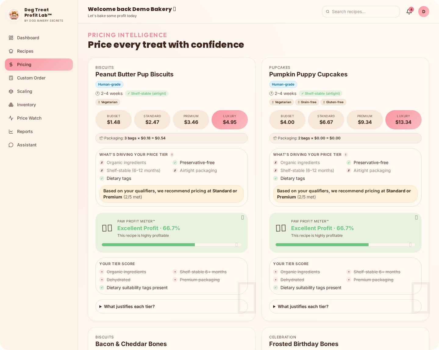 Pricing Intelligence in Dog Treat Profit Lab